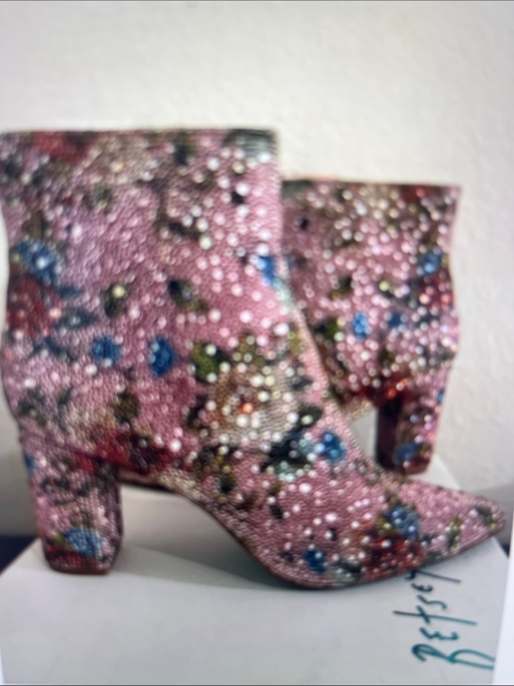 BetseyJohnson Beaded Bootie. 2.5” heel NWOT Sz 9.5 PERFECTION ON THE FOOT! - Picture 2 of 12